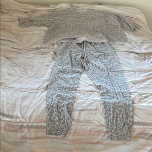 Gray Cozy Nordic Print Pajama Set
